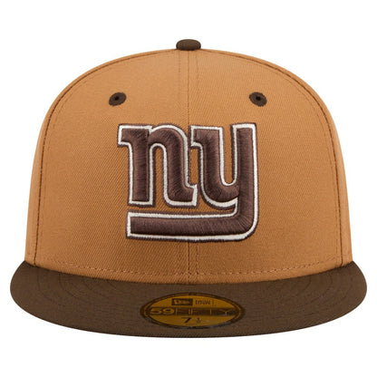 New York Giants New Era Two-Tone Walnut 59FIFTY Fitted Hat - Light Brown/Dark Brown for sale