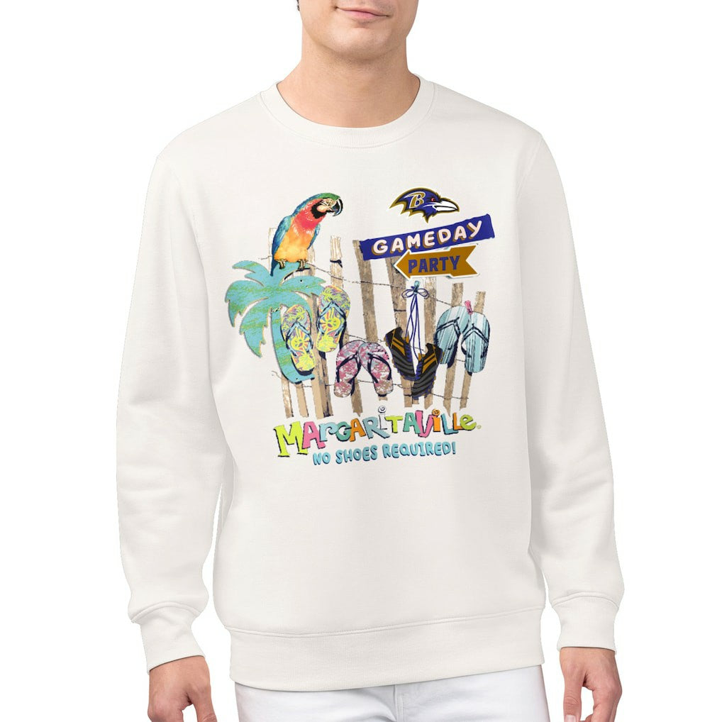 Baltimore Ravens Margaritaville Gameday Party Fleece Sweatshirt - Cream discount