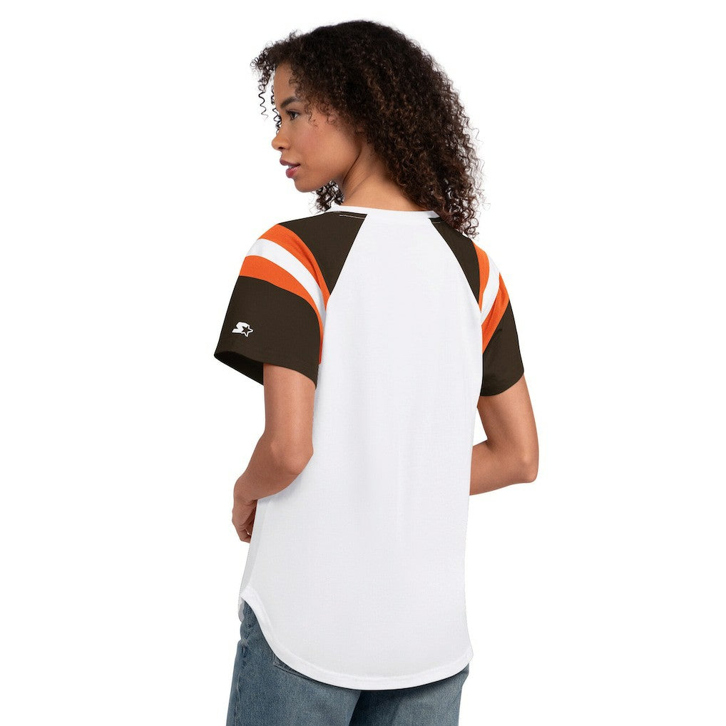 Cleveland Browns Starter Women's Game On Notch Neck T-Shirt - White for sale