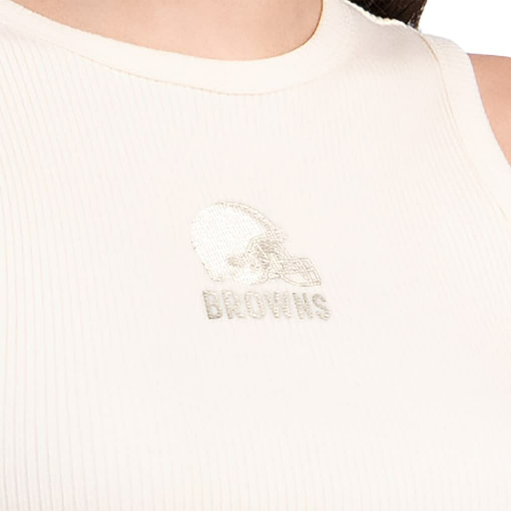 Cleveland Browns Starter Women's Travel Pastels Cropped Tank - Cream discount