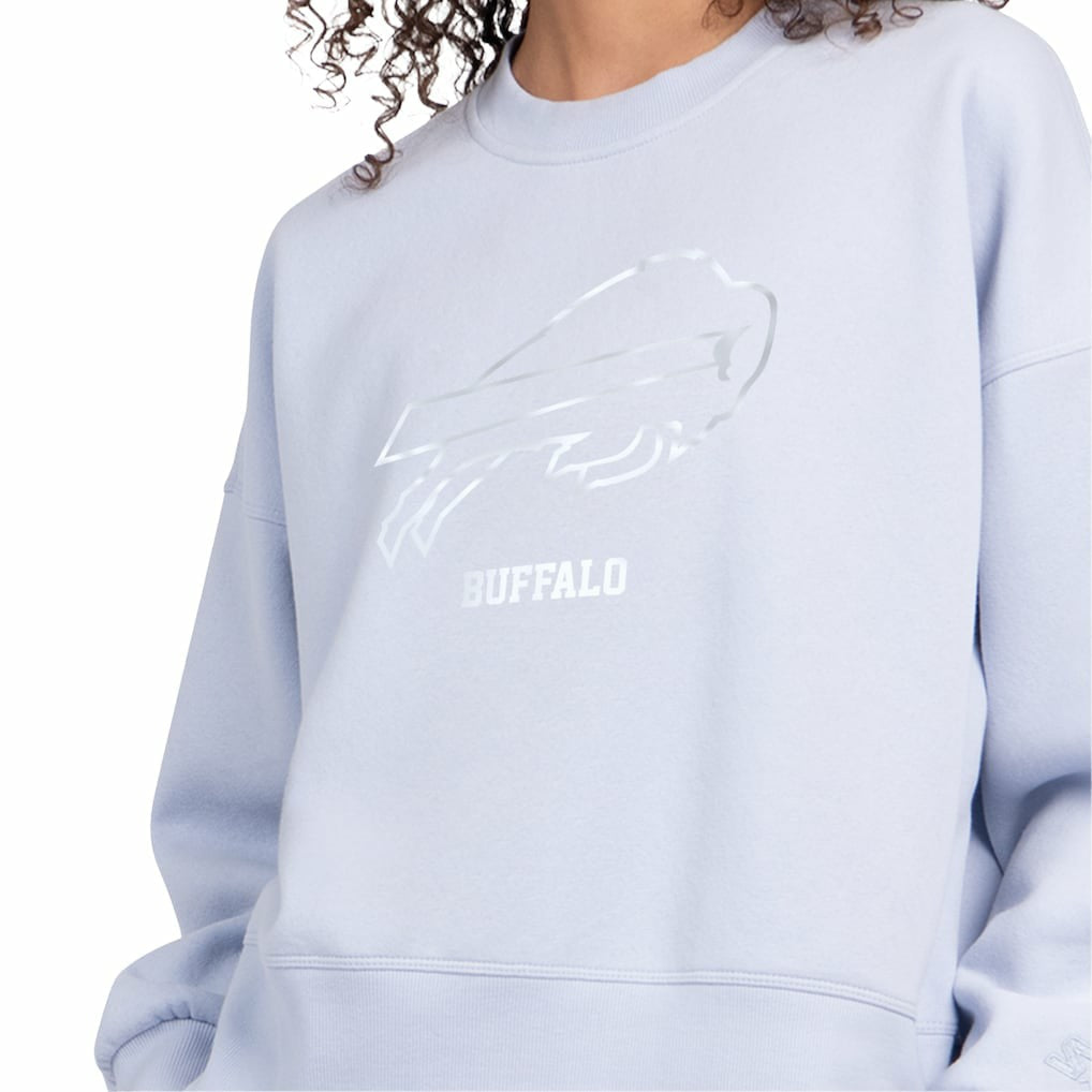Buffalo Bills Starter Women's Travel Pastels Boxy Fleece Sweatshirt - Light Blue sale