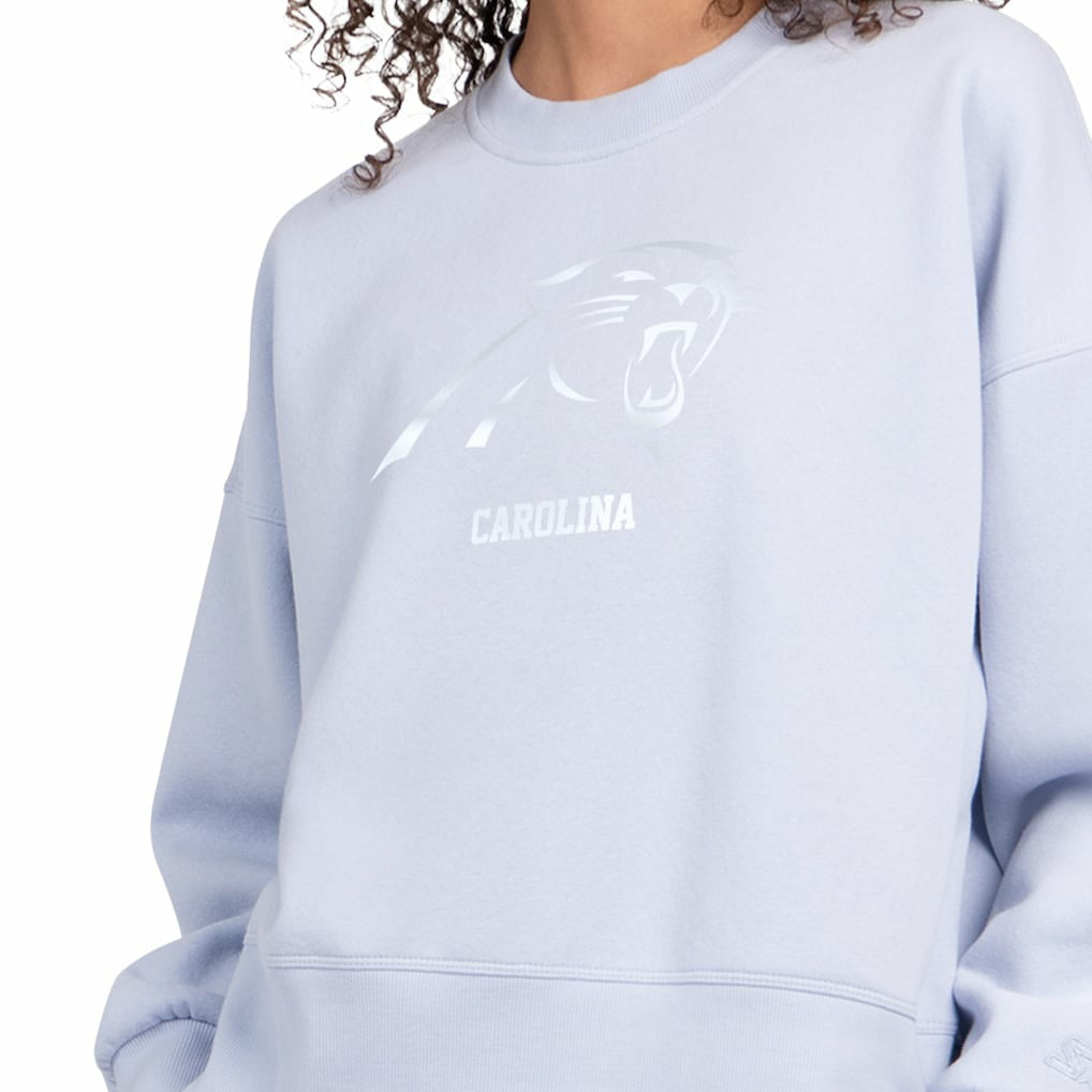 Carolina Panthers Starter Women's Travel Pastels Boxy Fleece Sweatshirt - Light Blue online