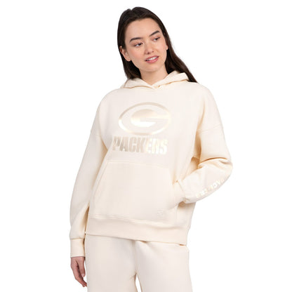 Green Bay Packers Starter Women's Pastels Relaxed Travel Hoodie - Cream for sale