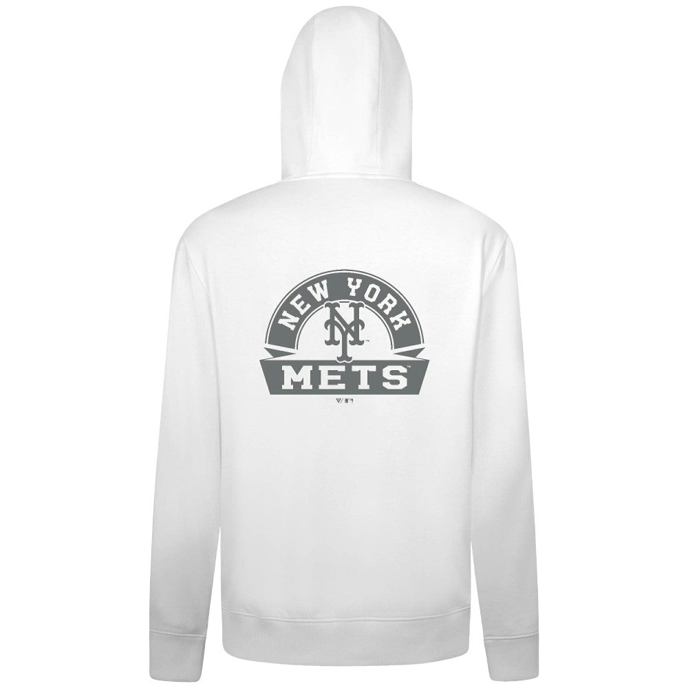 New York Mets Levelwear Podium Banner Arch Full-Zip Hoodie - White