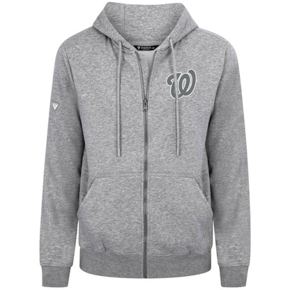 Washington Nationals Levelwear Podium Banner Arch Full-Zip Hoodie - Heather Gray