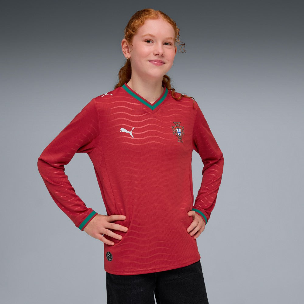 Portugal National Team Youth 2026 Home Replica Long Sleeve Jersey - Red | Puma for sale