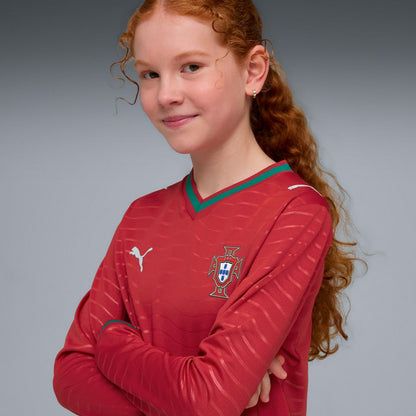 Portugal National Team Youth 2026 Home Replica Long Sleeve Jersey - Red | Puma for sale