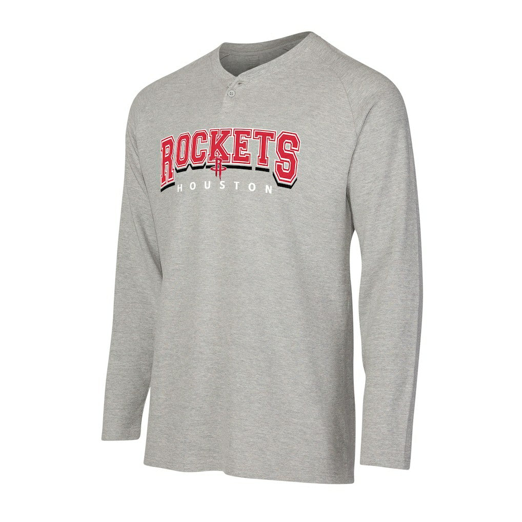 Houston Rockets Concepts Sport Hawthorn Thermal Knit Long Sleeve Henley T-Shirt - Gray cheap