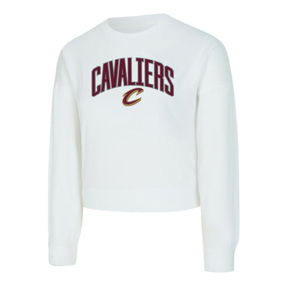 Cleveland Cavaliers Concepts Sport Women's Laney Chenille Cropped Long Sleeve T-Shirt sale - White outlet