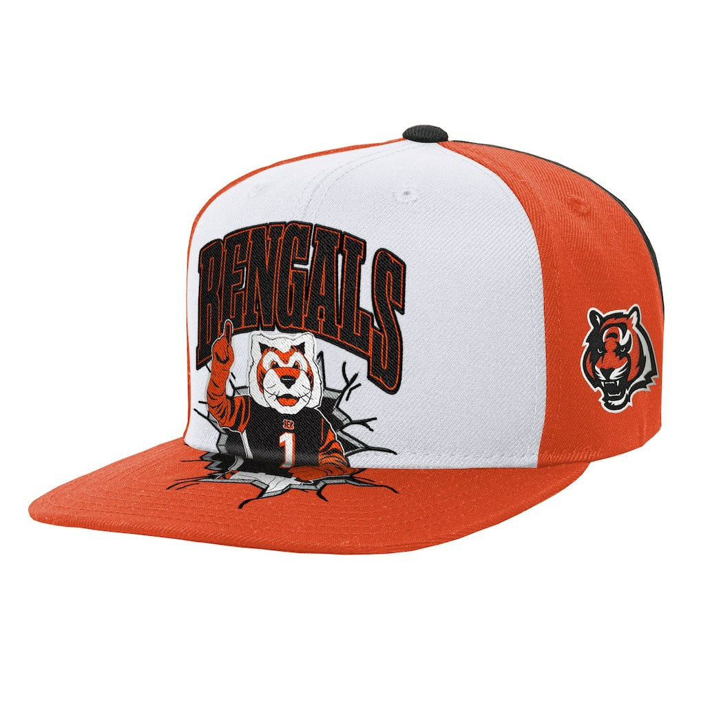 Cincinnati Bengals Youth Team Mascot Snapback Hat - White on sale