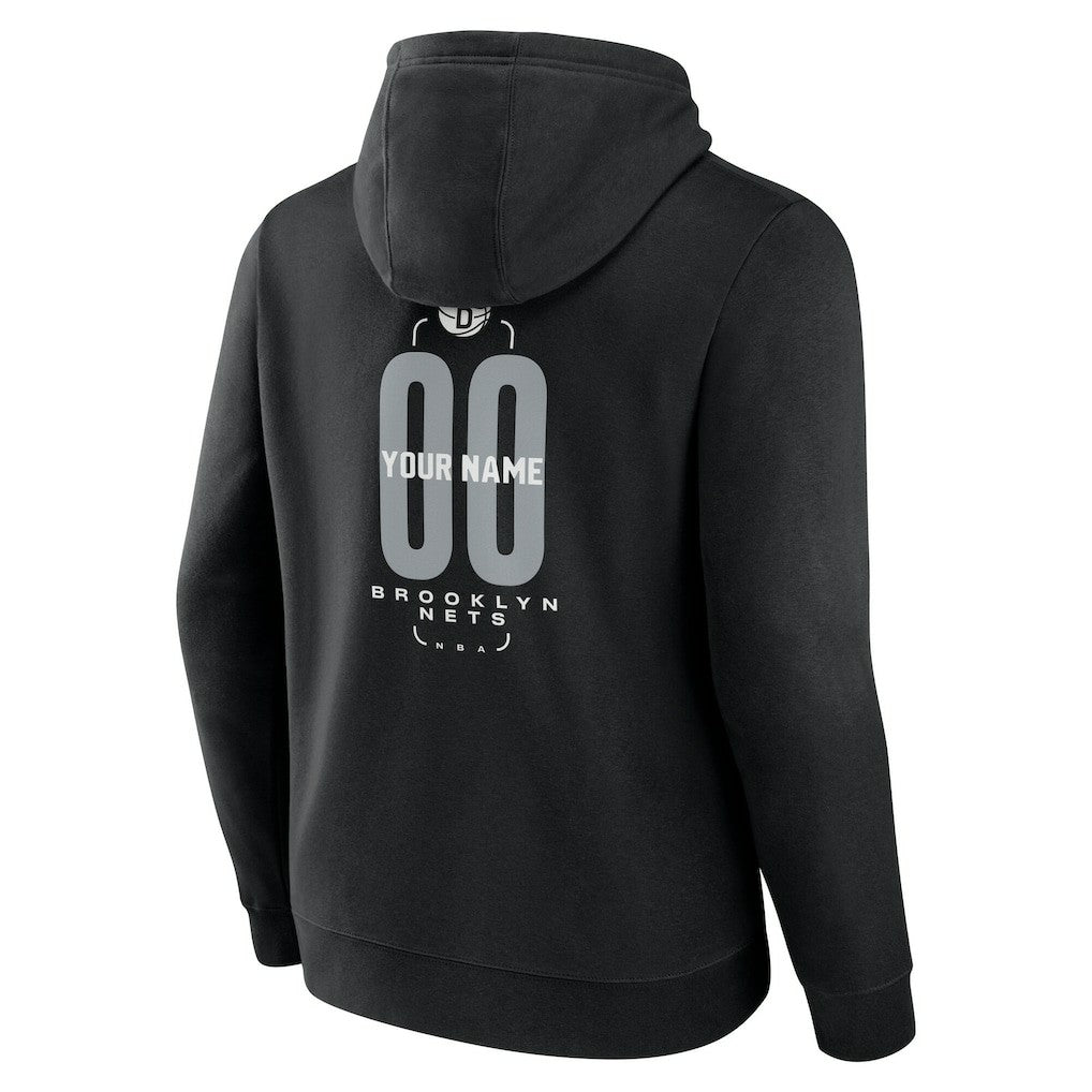 Brooklyn Nets Center Court Name & Number Custom Hoodie - Black on sale