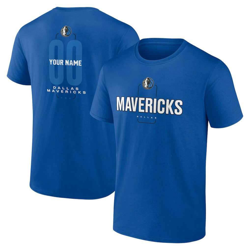 Dallas Mavericks Center Court Name & Number Custom T-Shirt sale - Blue cheap
