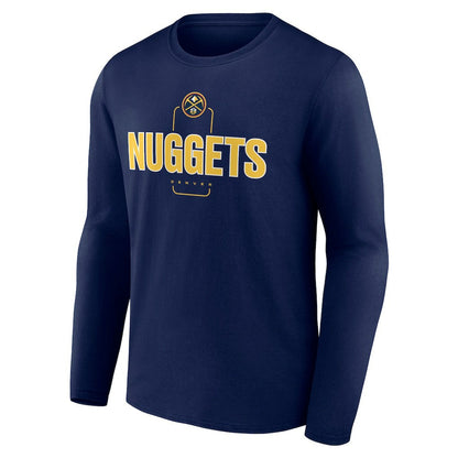 Denver Nuggets Center Court Name & Number Custom Long Sleeve T-Shirt sale - Navy shop