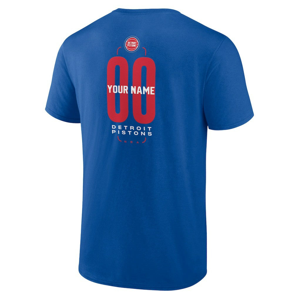 Detroit Pistons Center Court Name & Number Custom T-Shirt sale - Blue outlet