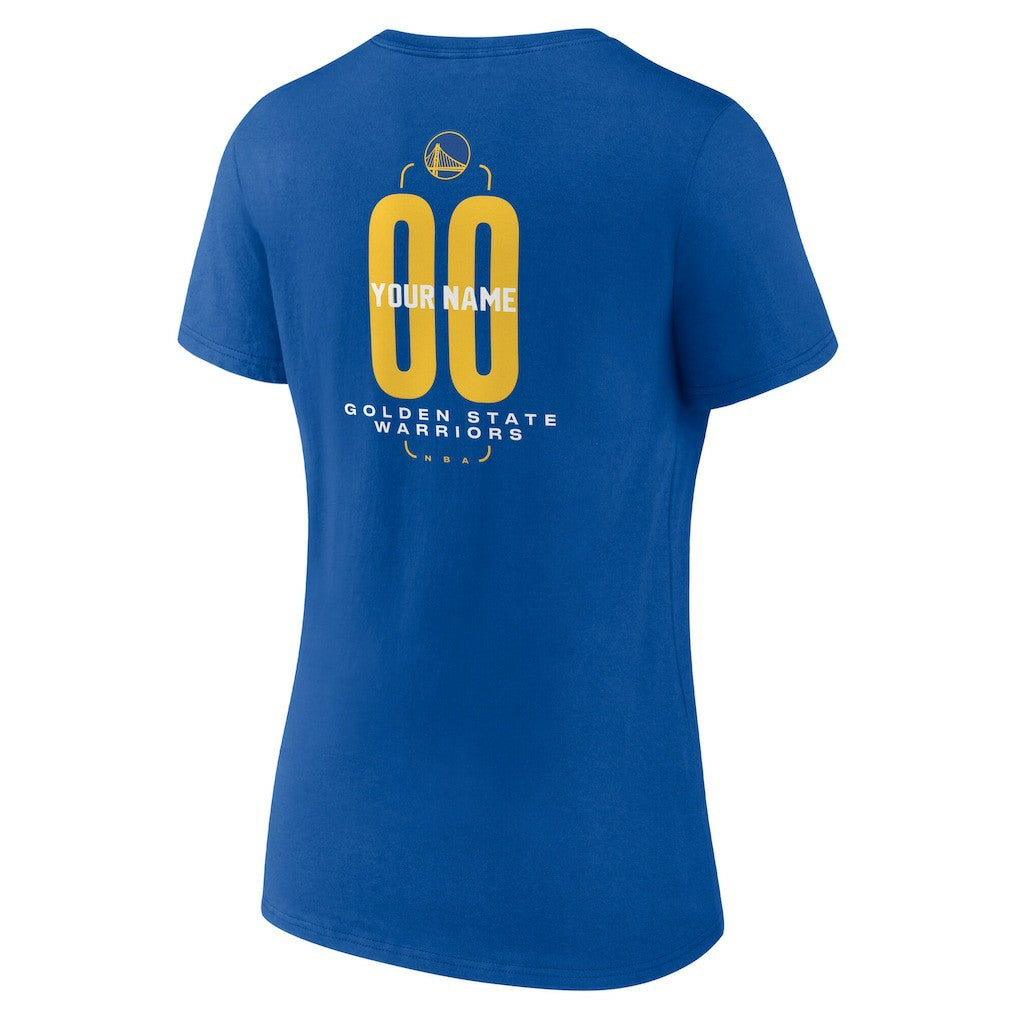 Golden State Warriors Women's Center Court Name & Number Custom V-Neck T-Shirt sale - Royal on sale