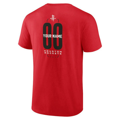 Houston Rockets Center Court Name & Number Custom T-Shirt - Red sale