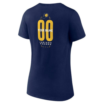 Indiana Pacers Women's Center Court Name & Number Custom V-Neck T-Shirt - Navy shop