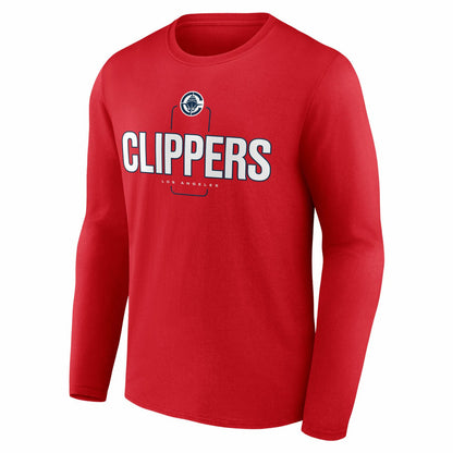 LA Clippers Center Court Name & Number Custom Long Sleeve T-Shirt - Red cheap