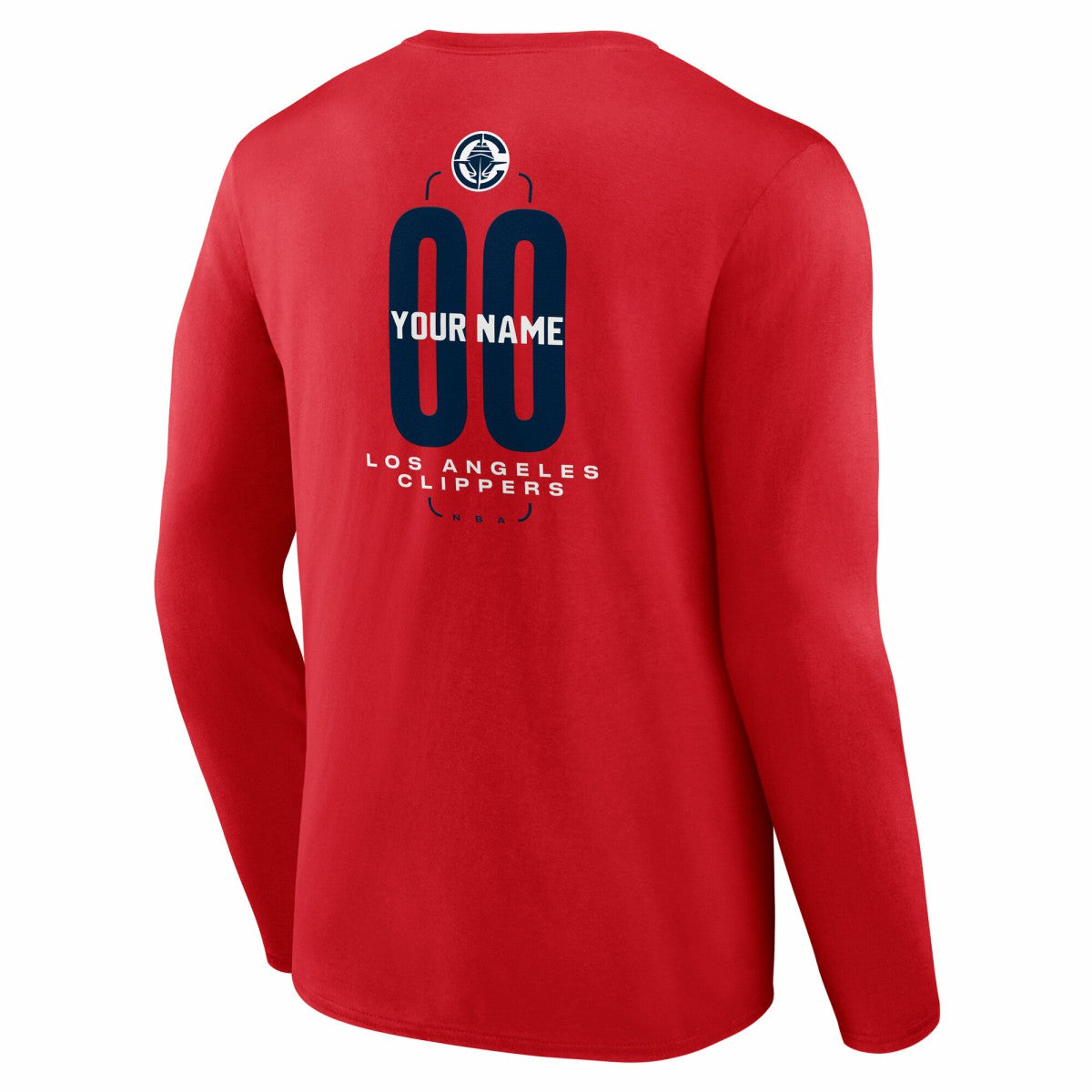 LA Clippers Center Court Name & Number Custom Long Sleeve T-Shirt - Red cheap