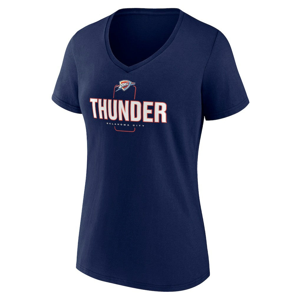 Oklahoma City Thunder Women's Center Court Name & Number Custom V-Neck T-Shirt - Navy shop