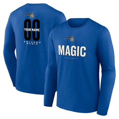 Orlando Magic Center Court Name & Number Custom Long Sleeve T-Shirt - Blue for sale