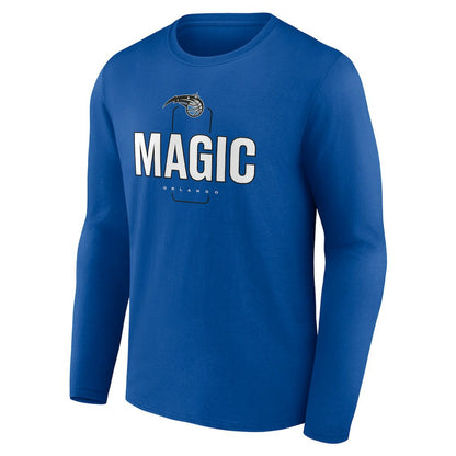 Orlando Magic Center Court Name & Number Custom Long Sleeve T-Shirt - Blue for sale