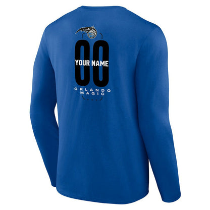 Orlando Magic Center Court Name & Number Custom Long Sleeve T-Shirt - Blue for sale