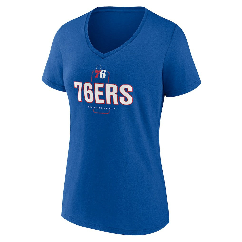 Philadelphia 76ers Women's Center Court Name & Number Custom V-Neck T-Shirt - Royal shop