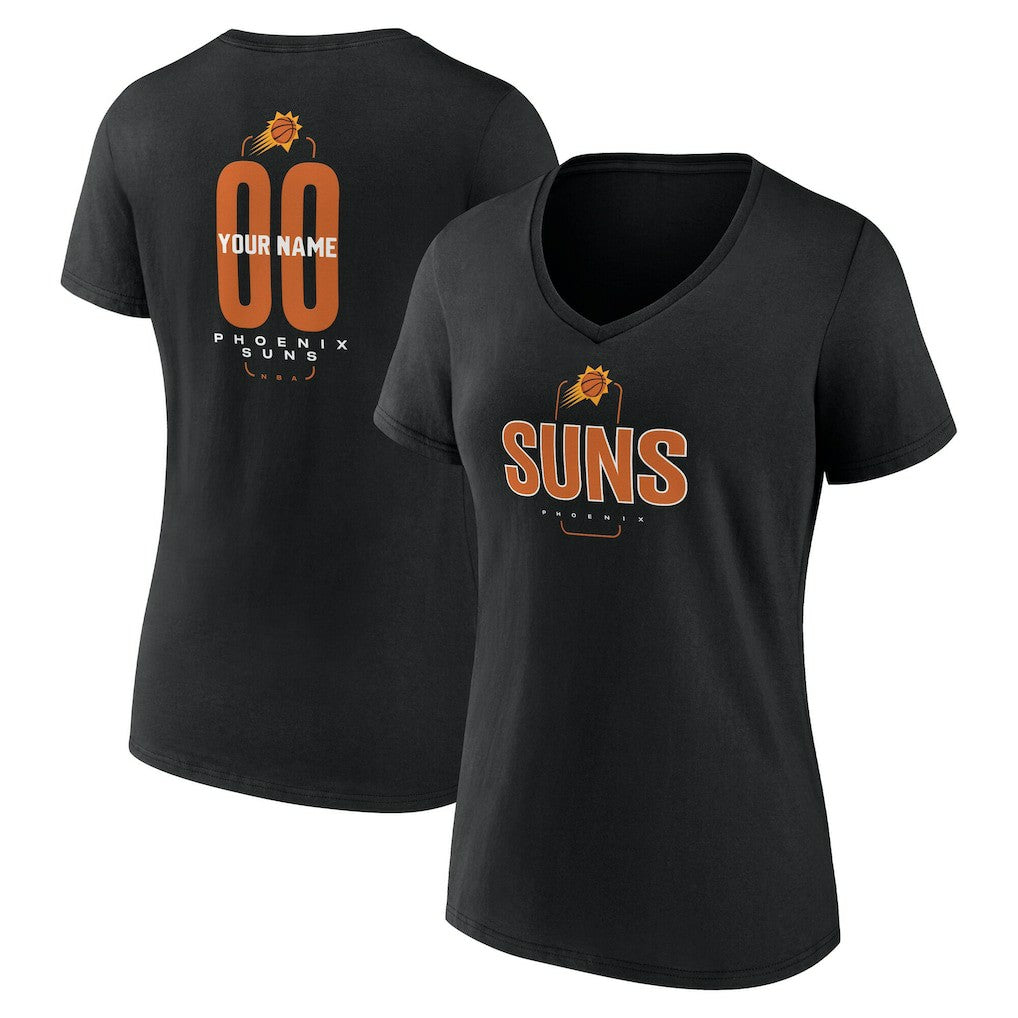 Phoenix Suns Women's Center Court Name & Number Custom V-Neck T-Shirt sale - Black online