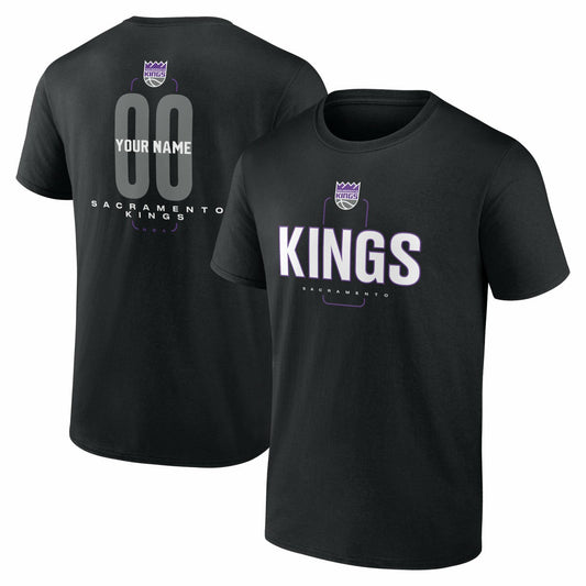 Sacramento Kings Center Court Name & Number Custom T-Shirt - Black sale
