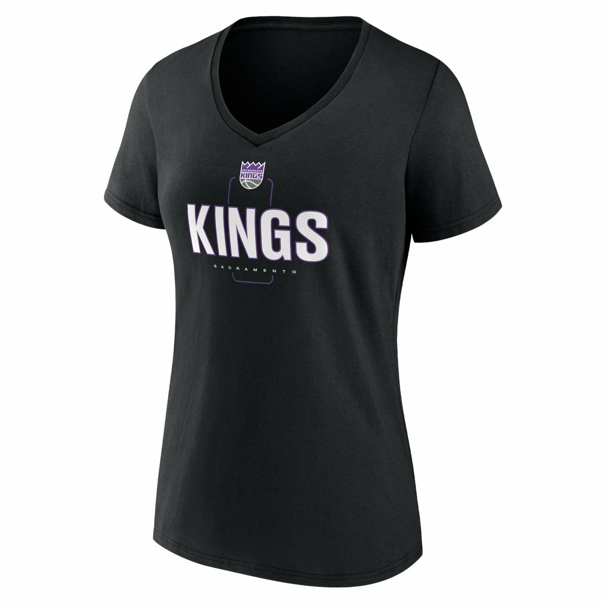 Sacramento Kings Women's Center Court Name & Number Custom V-Neck T-Shirt - Black sale