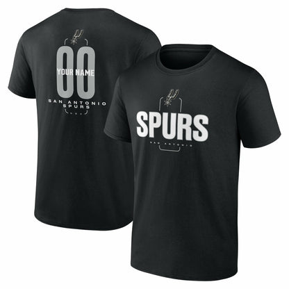 San Antonio Spurs Center Court Name & Number Custom T-Shirt - Black online