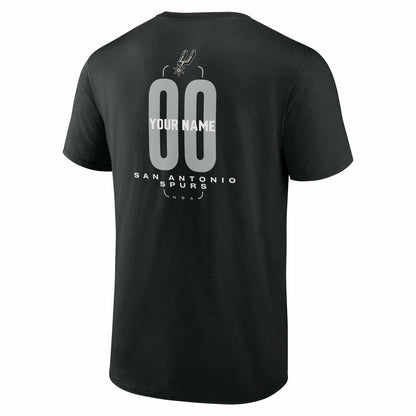 San Antonio Spurs Center Court Name & Number Custom T-Shirt - Black online