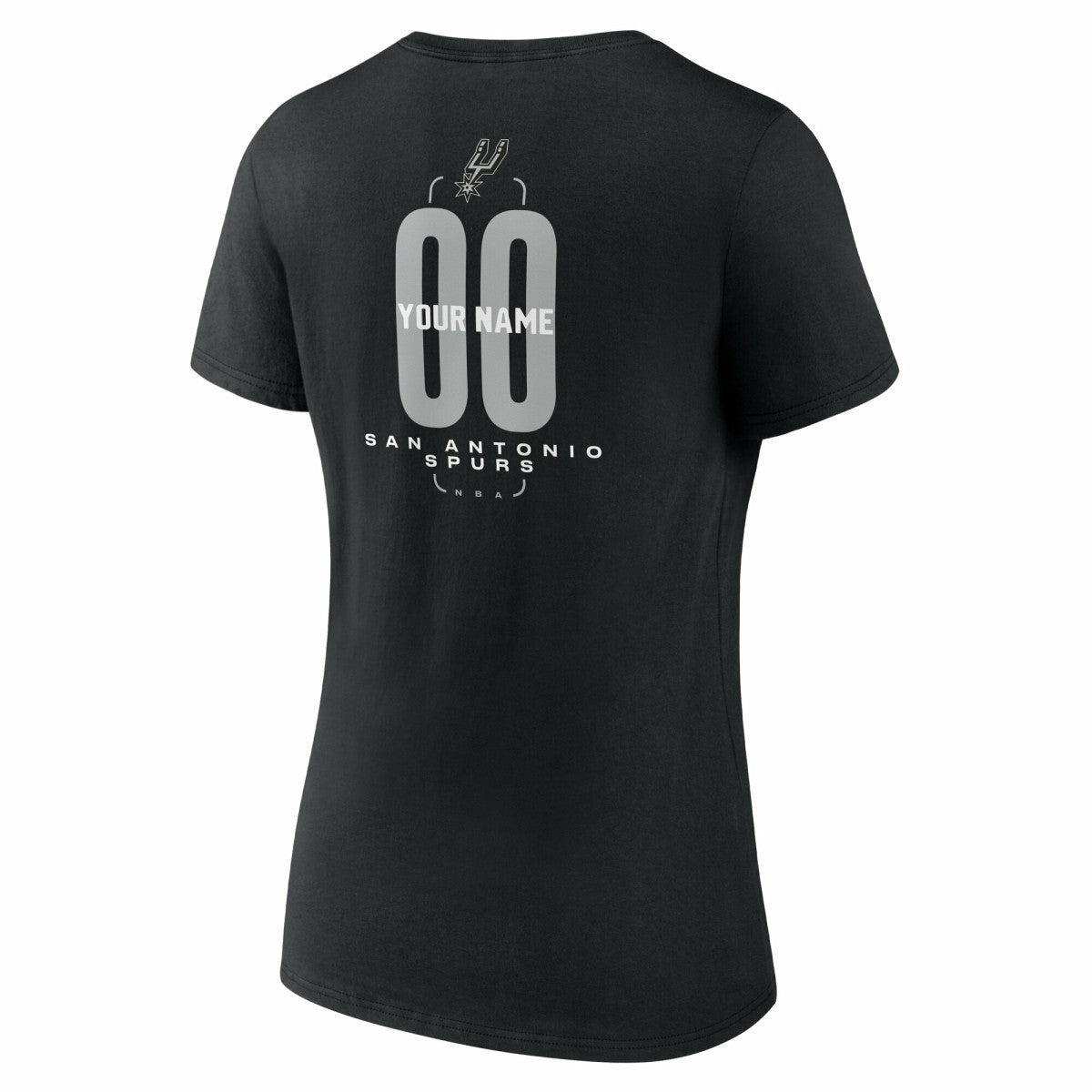 San Antonio Spurs Women's Center Court Name & Number Custom V-Neck T-Shirt - Black cheap