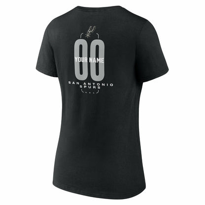 San Antonio Spurs Women's Center Court Name & Number Custom V-Neck T-Shirt - Black cheap