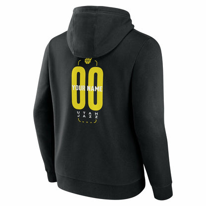 Utah Jazz Center Court Name & Number Custom Hoodie - Black outlet