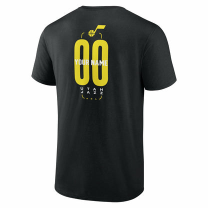 Utah Jazz Center Court Name & Number Custom T-Shirt - Black outlet