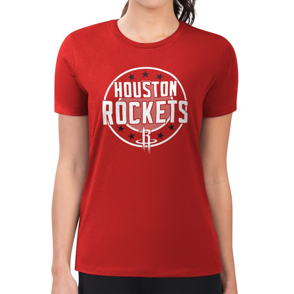 Houston Rockets G-III 4Her by Carl Banks Women's Super-Slim Lightweight Pinstripe Circle Graphic T-Shirt - Red discount