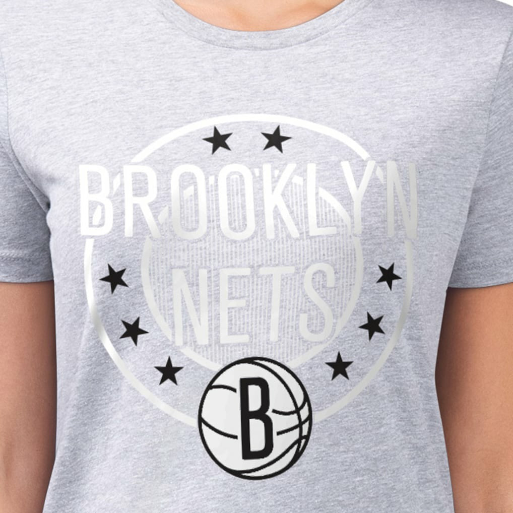 Brooklyn Nets G-III 4Her by Carl Banks Women's Super-Slim Lightweight Pinstripe Circle Graphic T-Shirt - Gray for sale