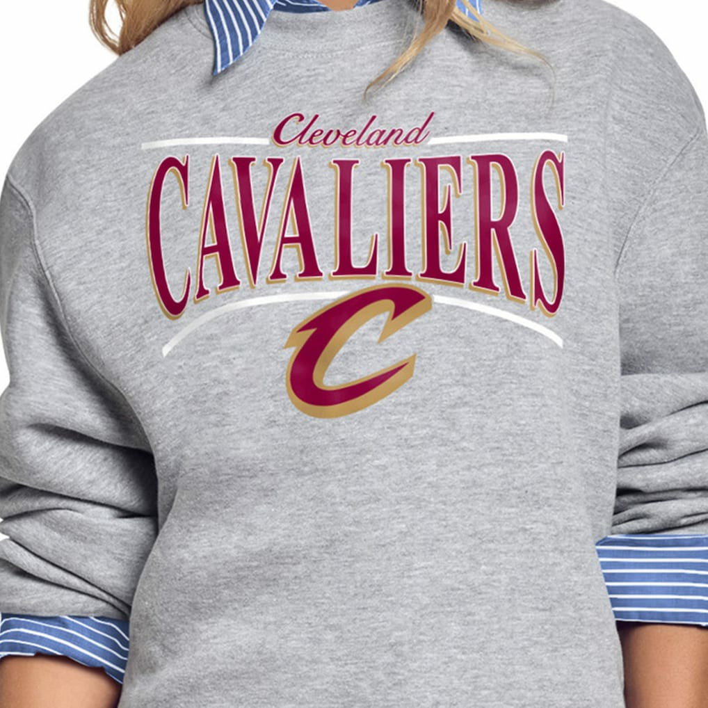 Cleveland Cavaliers Starter Women's Arch Stripe Fleece Crewneck Sweatshirt sale - Gray sale