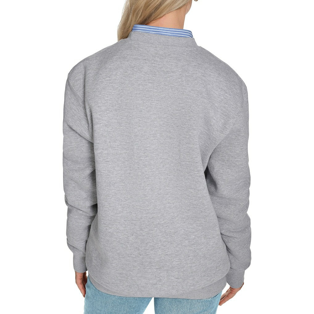 Detroit Pistons Starter Women's Arch Stripe Fleece Crewneck Sweatshirt sale - Gray discount