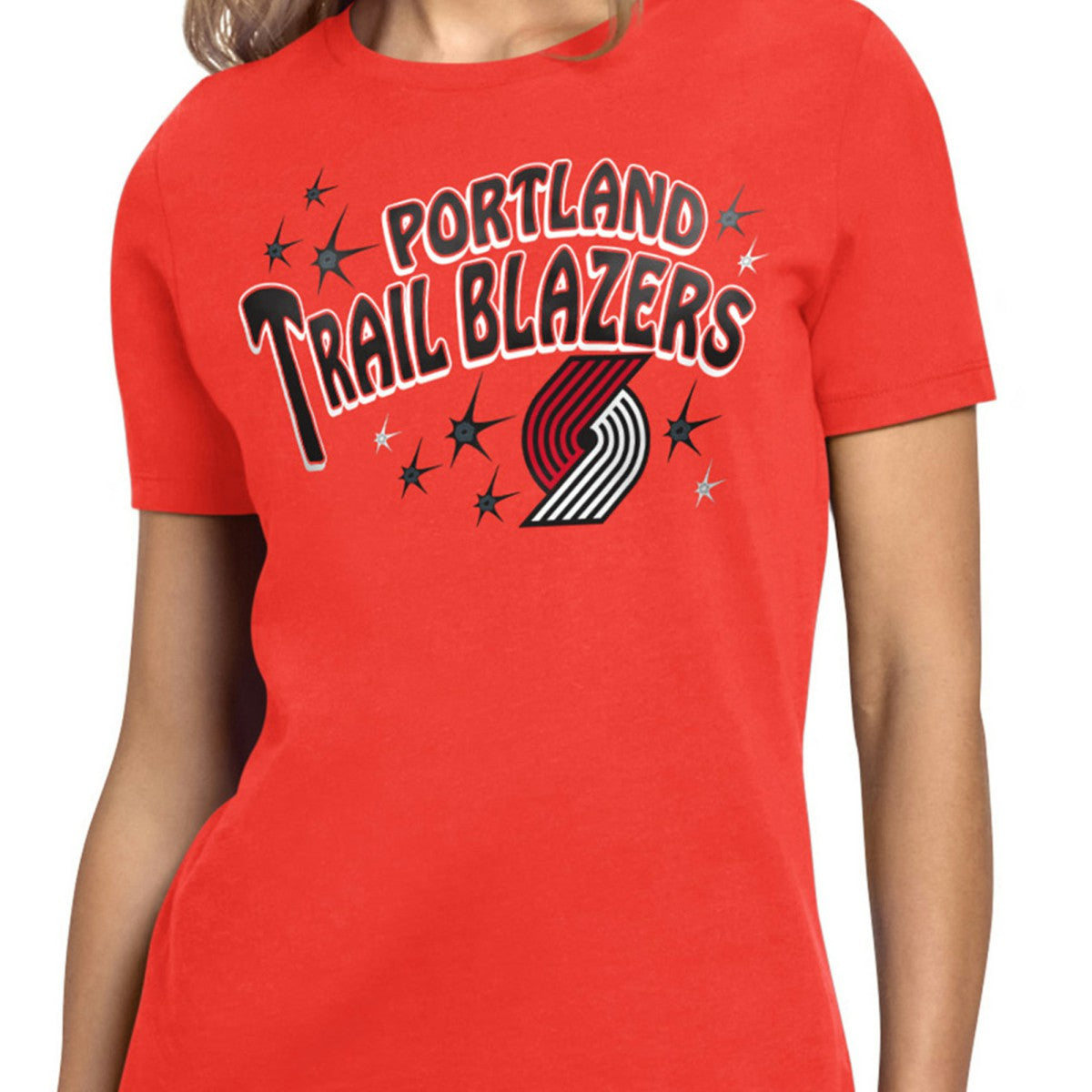 Portland Trail Blazers Starter Women's Fireworks T-Shirt - Red shop