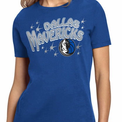 Dallas Mavericks Starter Women's Fireworks T-Shirt sale - Blue cheap