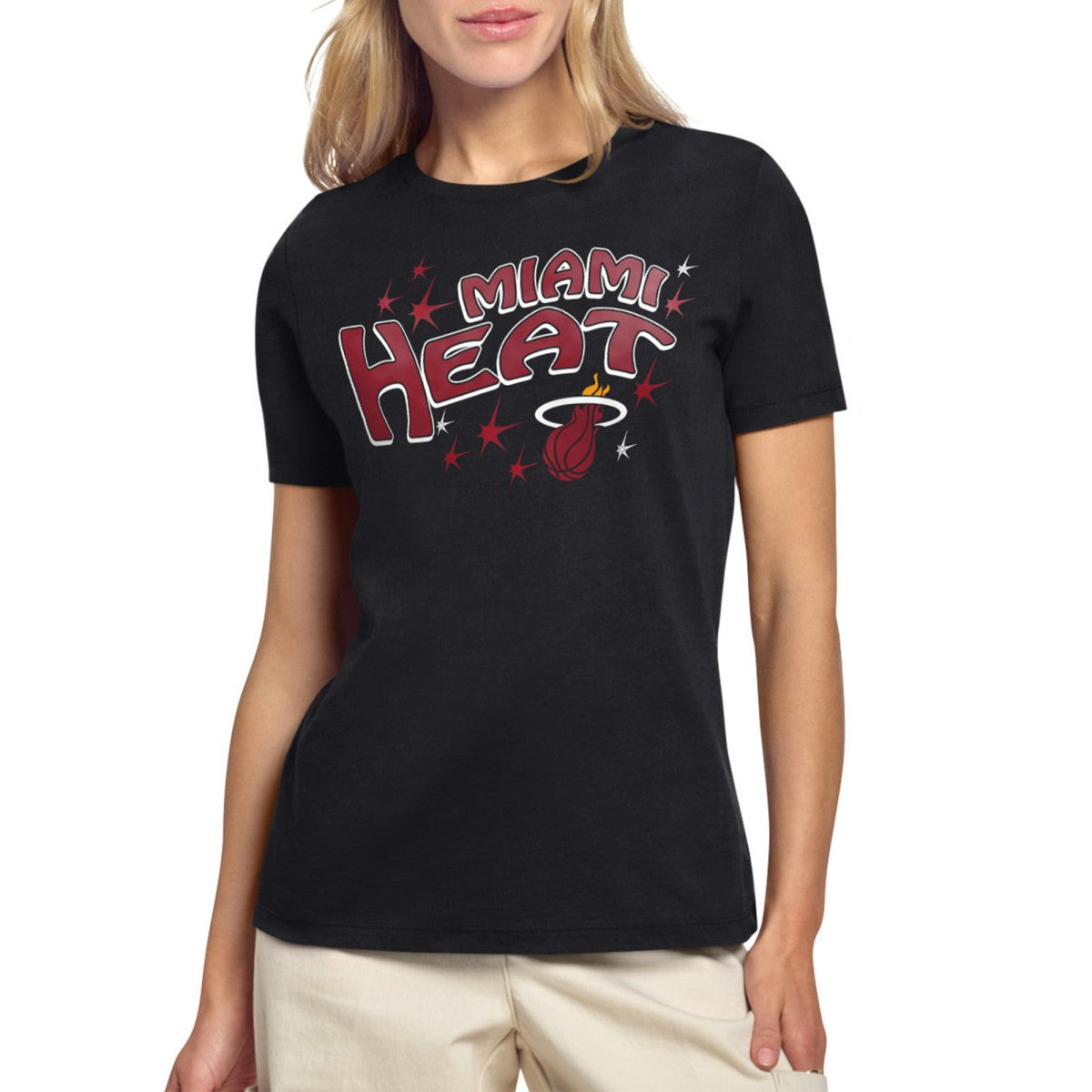 Miami Heat Starter Women's Fireworks T-Shirt - Black on sale