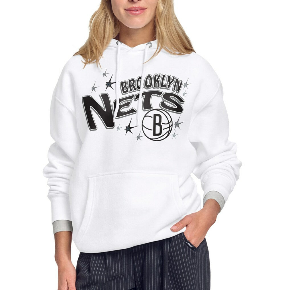 Brooklyn Nets Starter Women's Fireworks Fleece Hoodie - White on sale