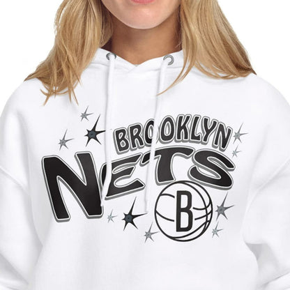 Brooklyn Nets Starter Women's Fireworks Fleece Hoodie - White on sale