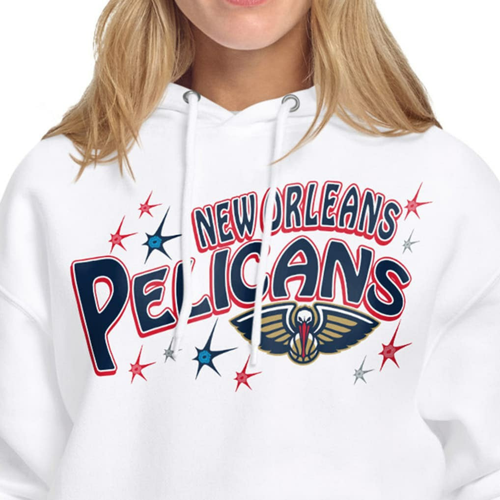 New Orleans Pelicans Starter Women's Fireworks Fleece Hoodie - White sale