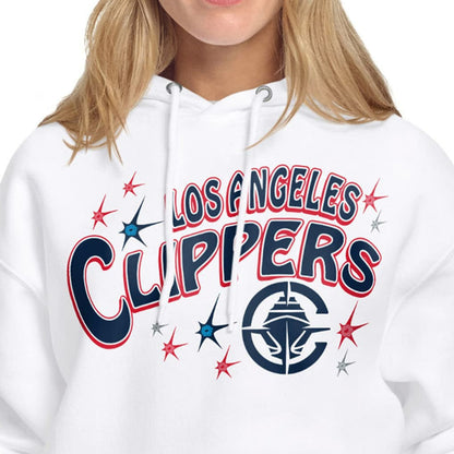 LA Clippers Starter Women's Fireworks Fleece Hoodie - White for sale