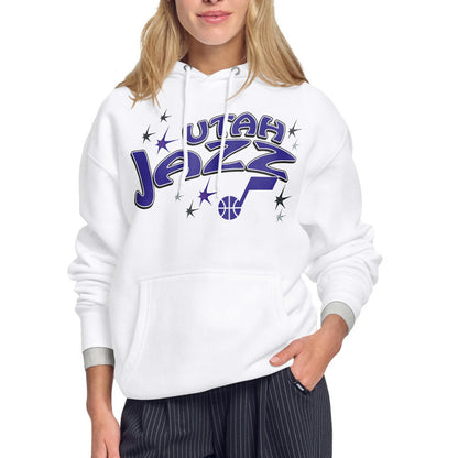 Utah Jazz Starter Women's Fireworks Fleece Hoodie - White discount