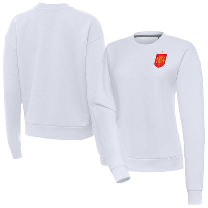 Spain National Team Antigua Women's Takeover Fleece Sweatshirt - White outlet